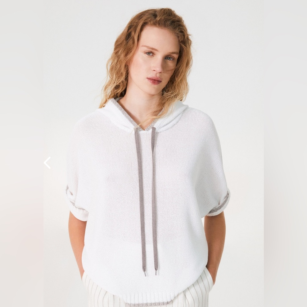 Biancalancia VISCOSE HOODED SWEATER - WHITE - Size S 
New with tags!